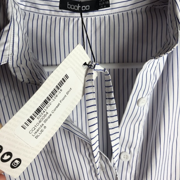 Stripe Corset Front Shirt - Picture 5 of 8